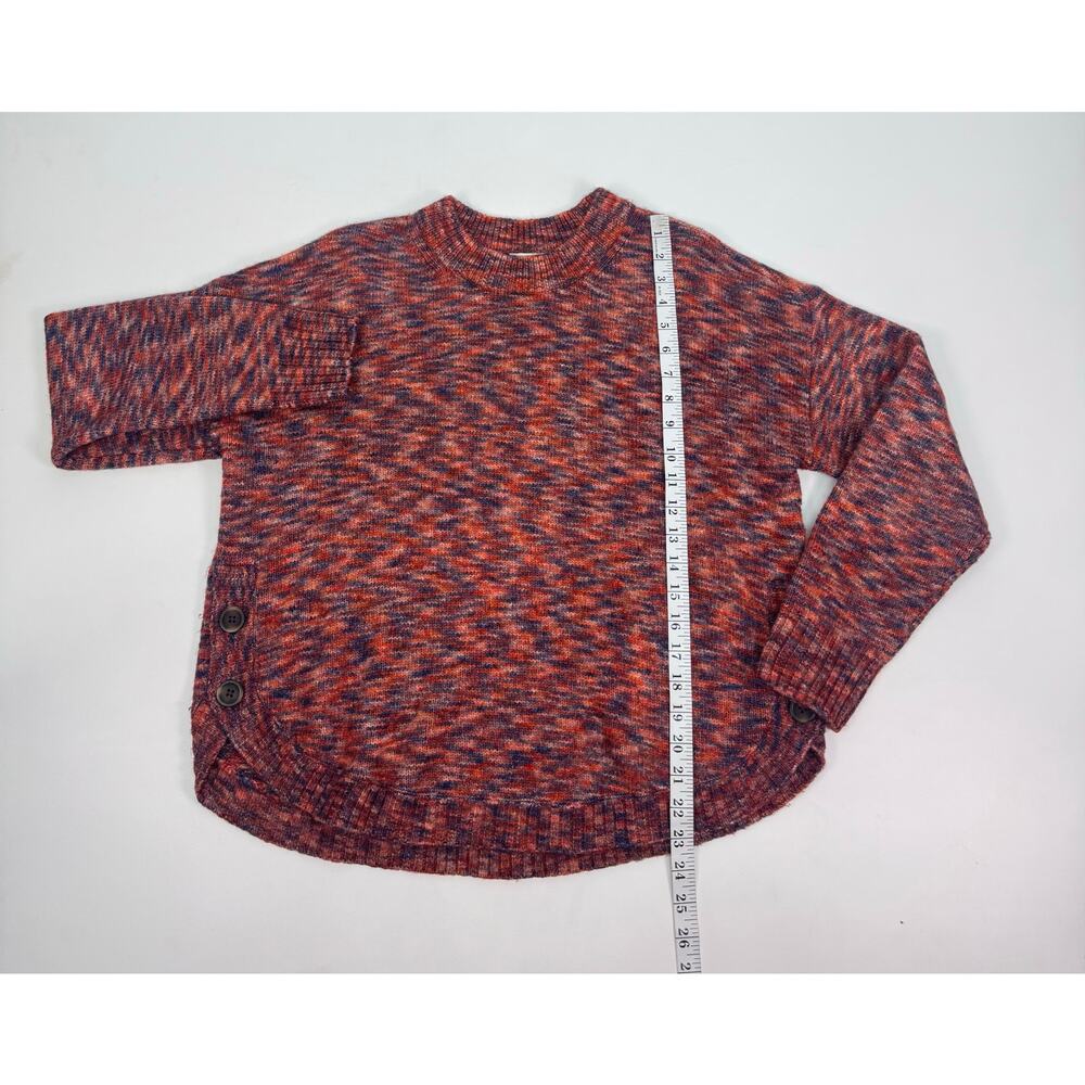 Madewell Red Multicolor Marled Knit Side Button Sweater Size Large - Picture 9 of 9